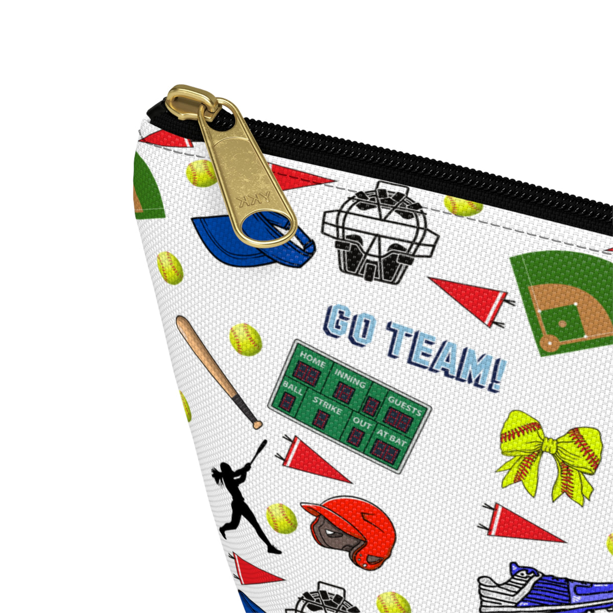 Softball Inspired Accessory Pouch