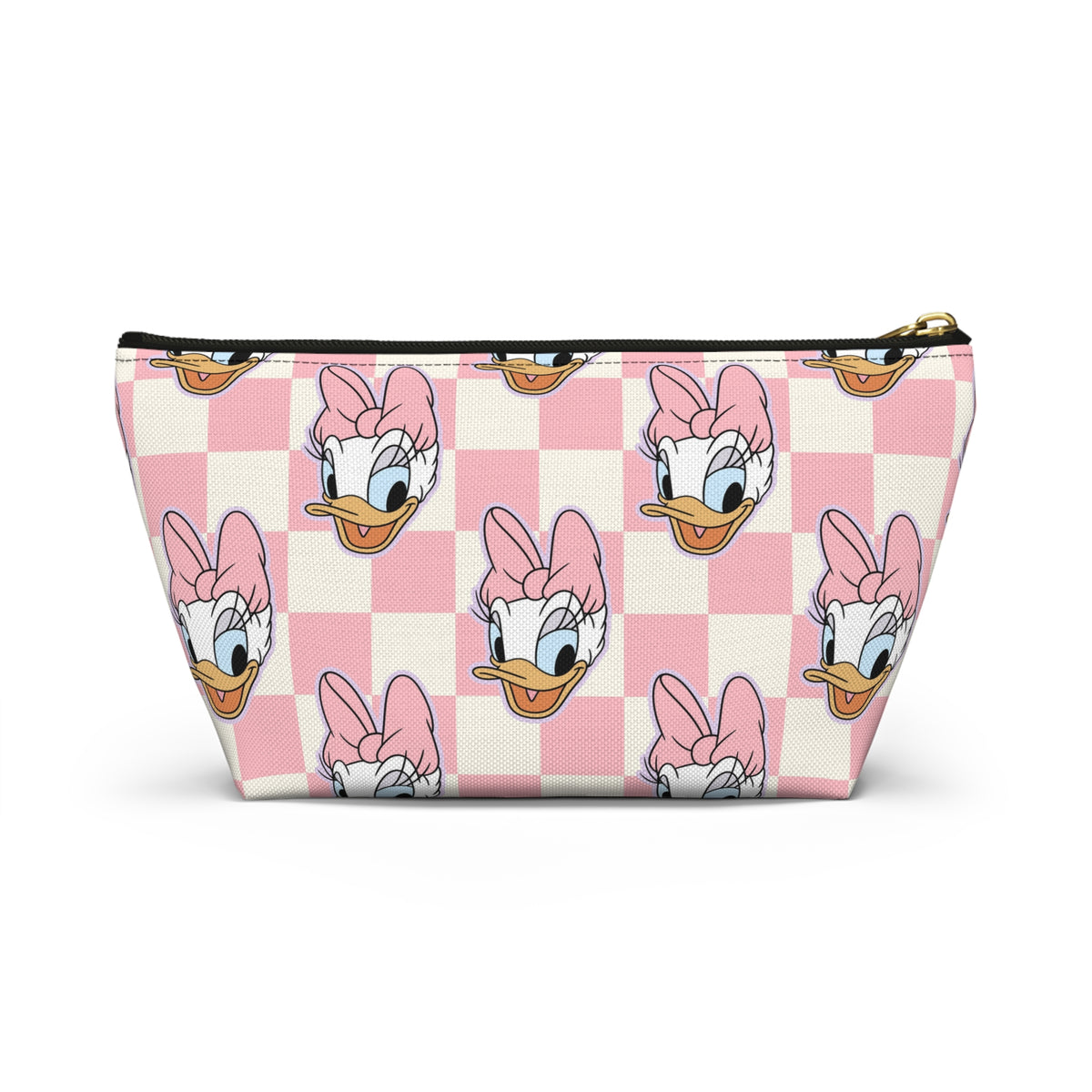 Pink Daisy Duck Checkered Accessory Pouch