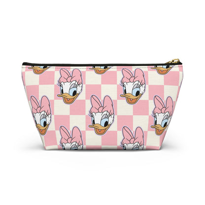 Pink Daisy Duck Checkered Accessory Pouch