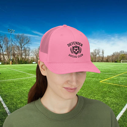 Defender Social Club Trucker Hat w/Black Logo – Embroidered
