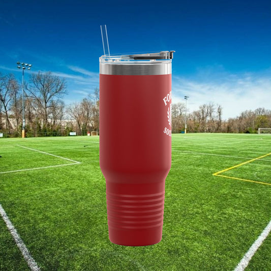 Forward Social Club in White - 40 oz Tumbler with Handle & Straw