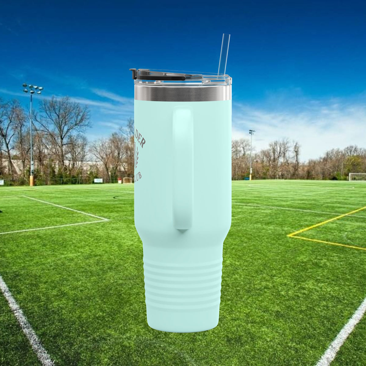 Midfielder Social Club 40 oz Tumbler with Handle & Straw w/Black Logo