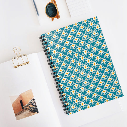 Floral Mickey Spiral Notebook