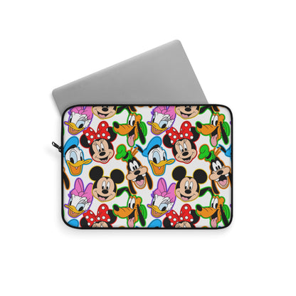 Classic Disney Faces Laptop Sleeve - Bright Color Pattern