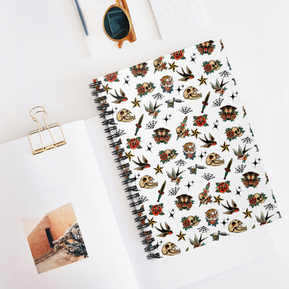 Old School Ink Spiral Notebook – Classic Tattoo Flash Style