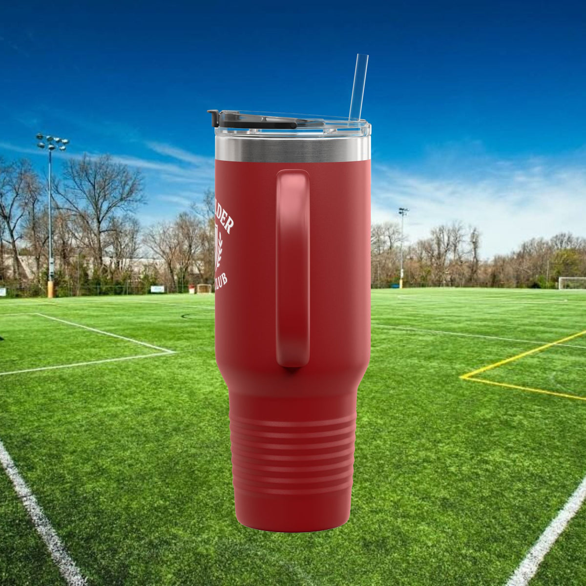 Midfielder Social Club 40 oz Tumbler with Handle & Straw w/White Logo