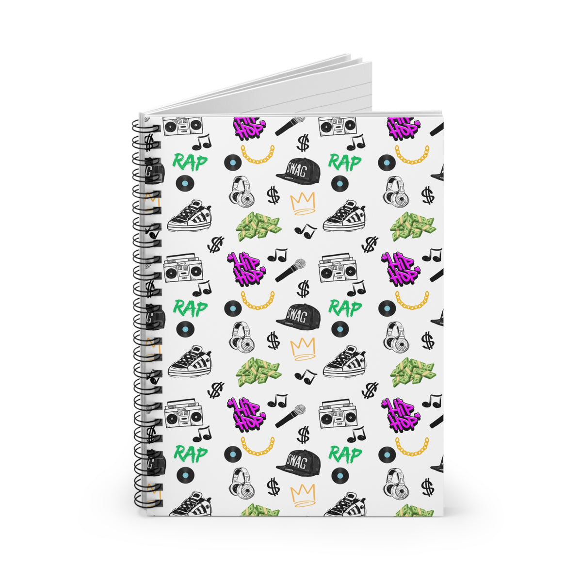 Hip-Hop Vibes Spiral Notebook – Rap, Swag & Beats on Every Page