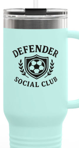 Defender Social Club 40 oz Tumbler w/Black Logo