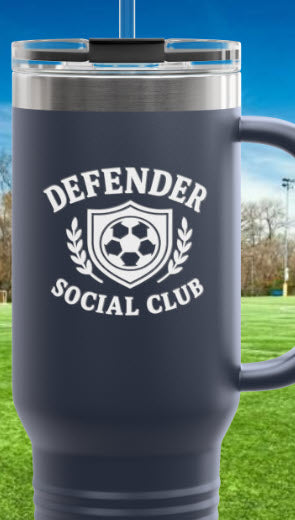 Defender Social Club 40 oz Tumbler w/White Logo