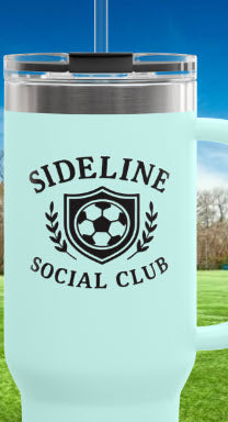 Sideline Social Club 40 oz Tumbler w/Black Logo