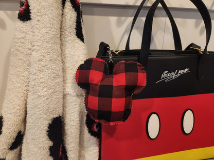 Buffalo Plaid Mouse Bag Charm – Cozy Winter Purse Accessory