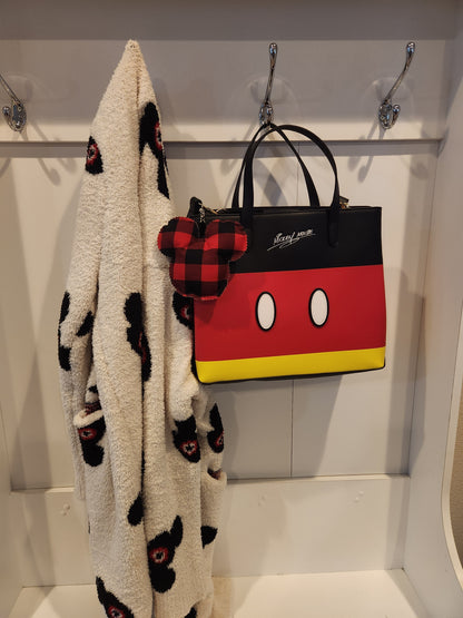 Buffalo Plaid Mouse Bag Charm – Cozy Winter Purse Accessory