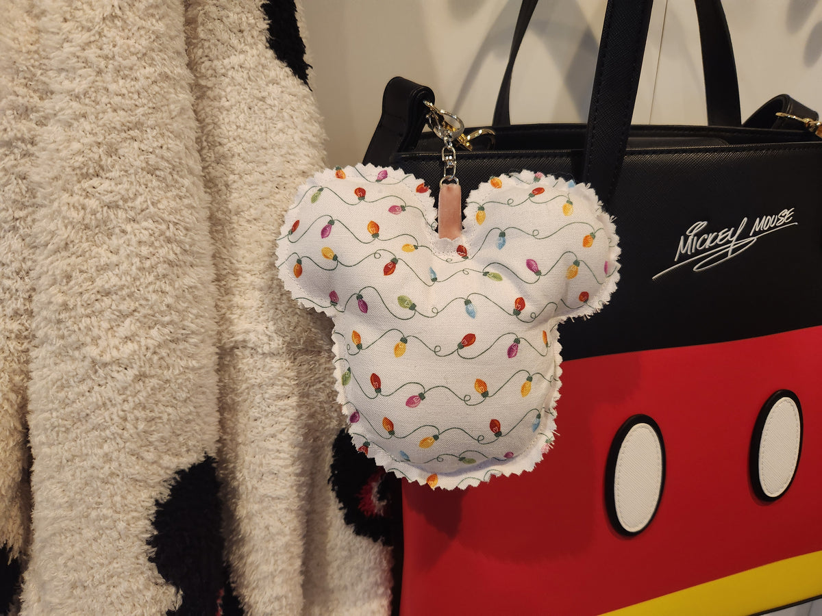 Christmas Lights Mouse Bag Charm – Festive Holiday Purse Accessory