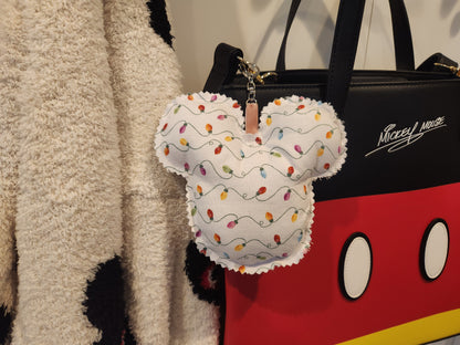 Christmas Lights Mouse Bag Charm – Festive Holiday Purse Accessory