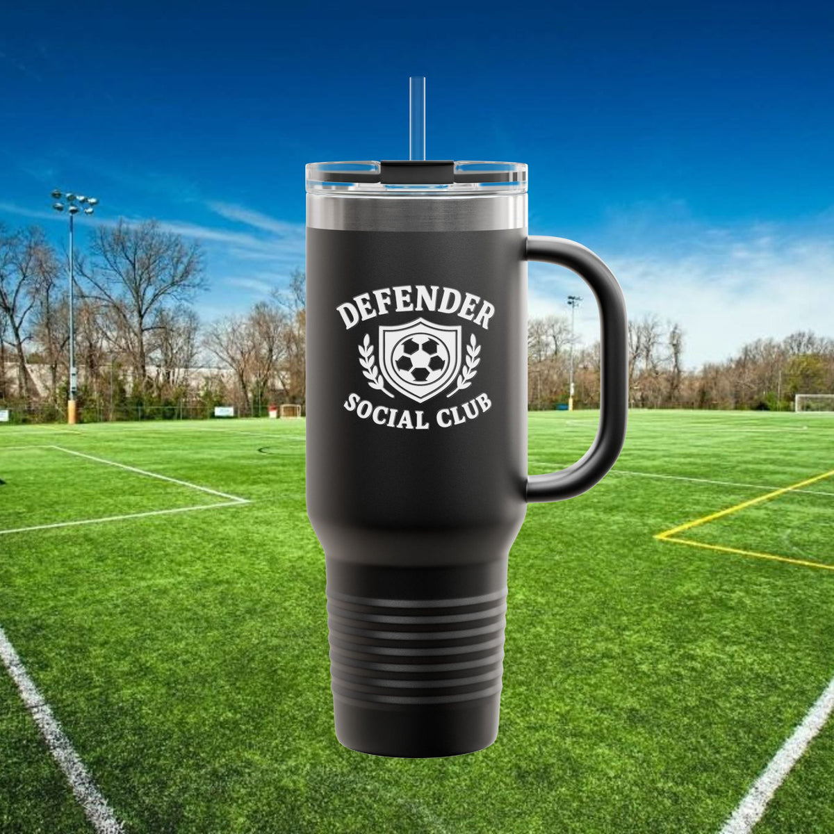 Defender Social Club 40 oz Tumbler w/White Logo
