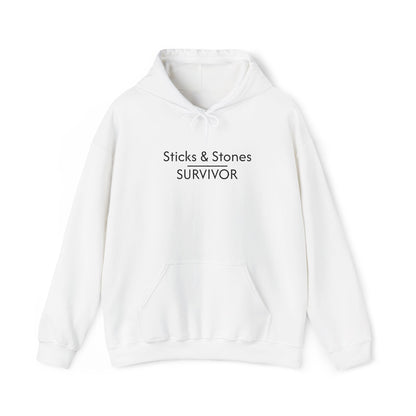 Sticks & Stones Survivor Hooded Sweatshirt - Black Embroidery