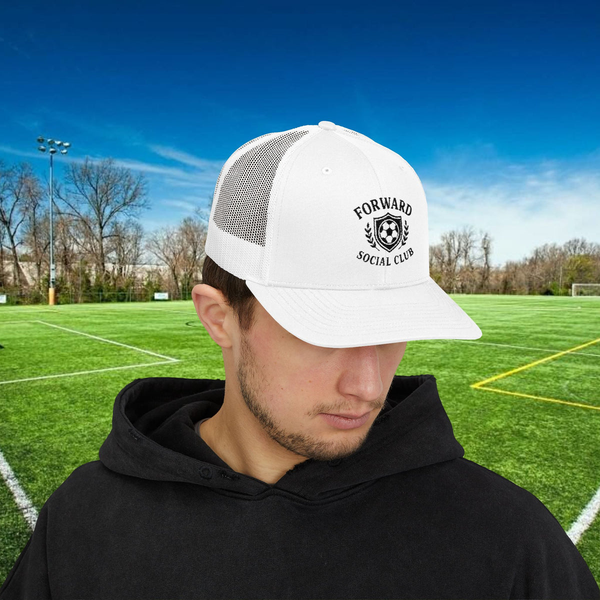 Forward Social Club in Black - Snapback Trucker Cap