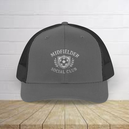 Midfielder Social Club w/White Logo - Snapback Trucker Cap