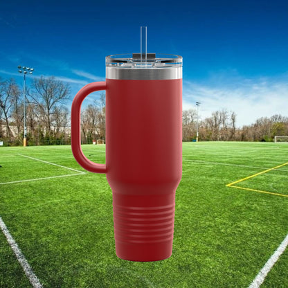 Midfielder Social Club 40 oz Tumbler with Handle & Straw w/White Logo