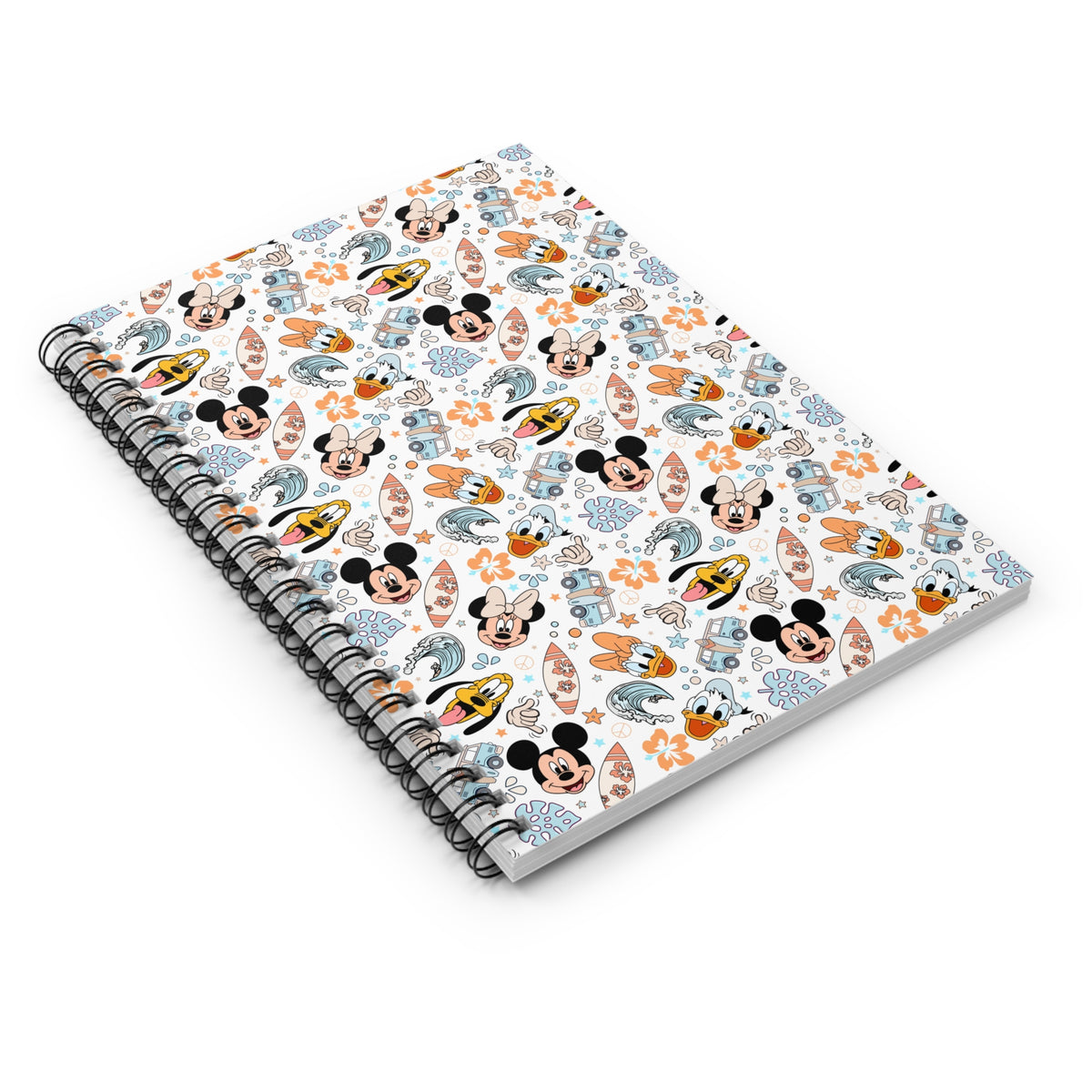 Disney Fab 5 Themed Surf Style Print Spiral Notebook