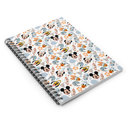 Disney Fab 5 Themed Surf Style Print Spiral Notebook