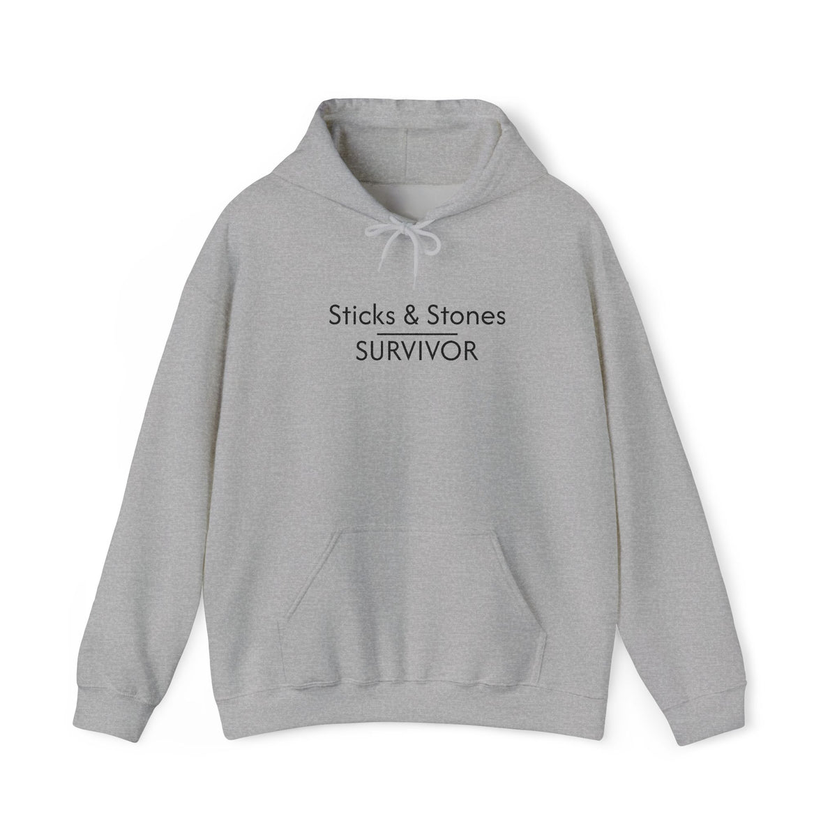 Sticks & Stones Survivor Hooded Sweatshirt - Black Embroidery