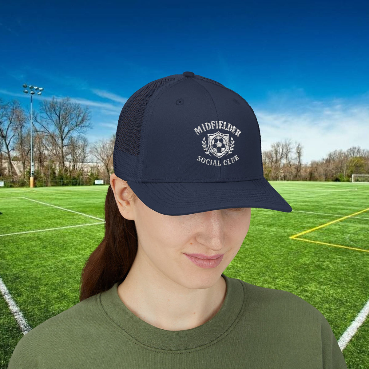 Midfielder Social Club w/White Logo - Snapback Trucker Cap