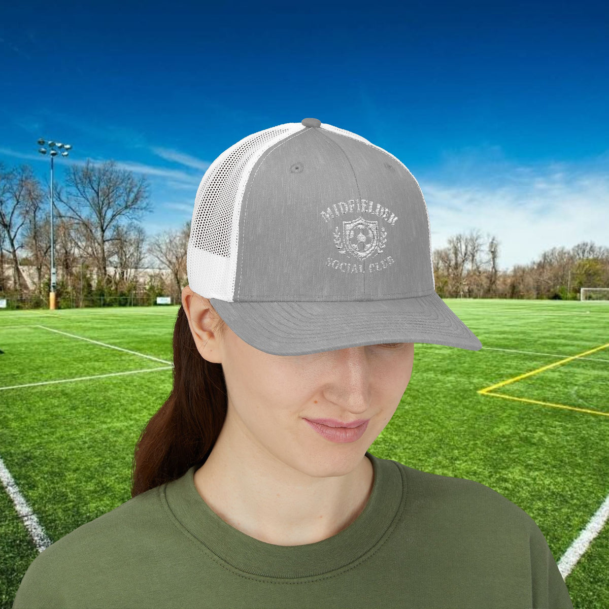 Midfielder Social Club w/White Logo - Snapback Trucker Cap