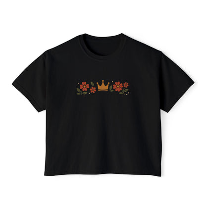 Sidequest Queen Floral - Women's Boxy Tee