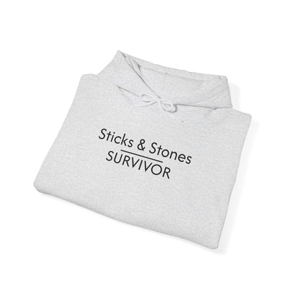 Sticks & Stones Survivor Hooded Sweatshirt - Black Embroidery