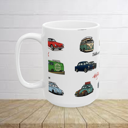 Vintage VW Ceramic Mug, (11oz, 15oz)