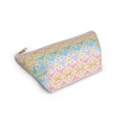 Pastel Mickey & Daisies Checkerboard Accessory Pouch
