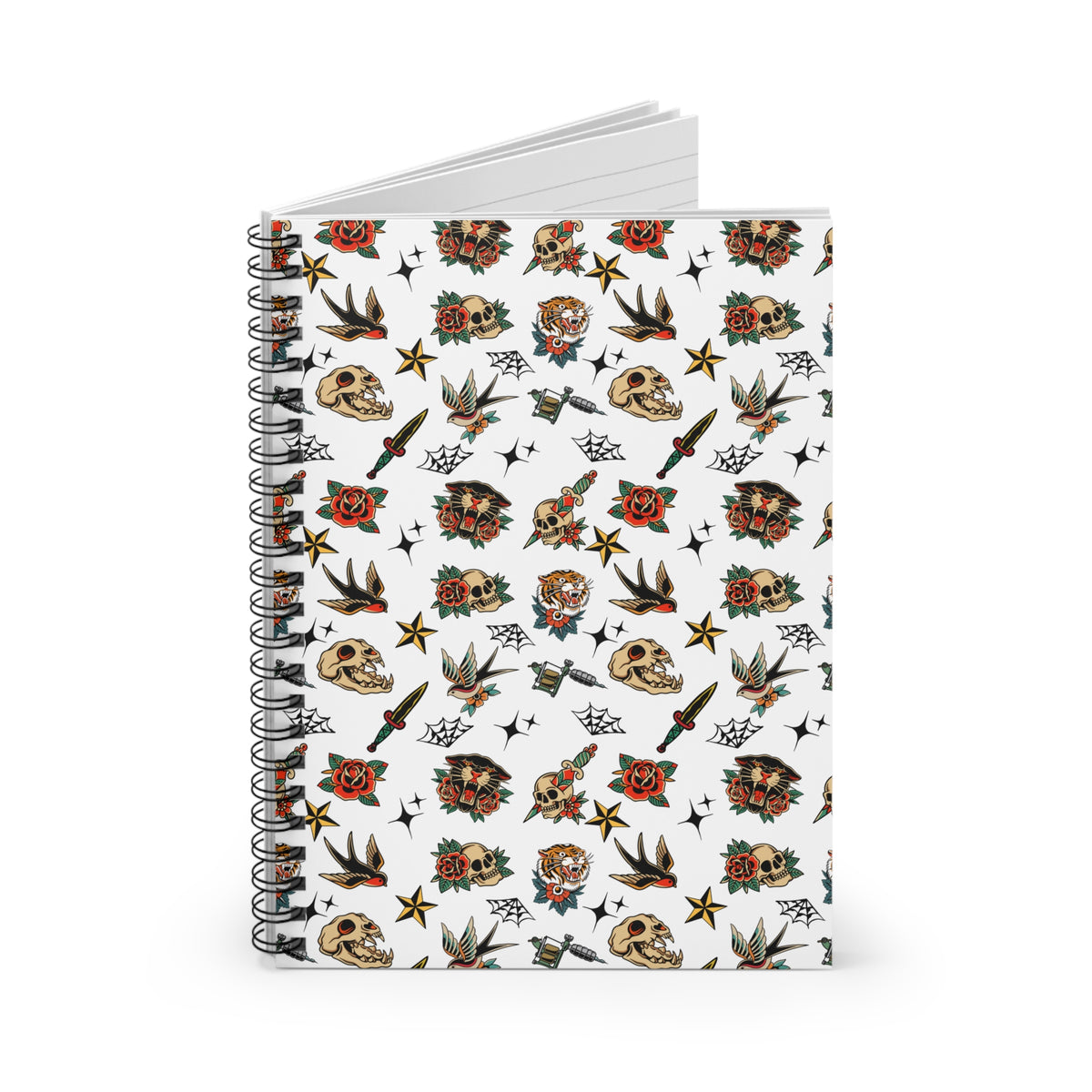 Old School Ink Spiral Notebook – Classic Tattoo Flash Style