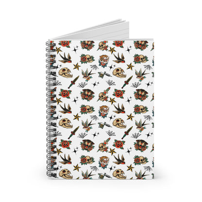 Old School Ink Spiral Notebook – Classic Tattoo Flash Style