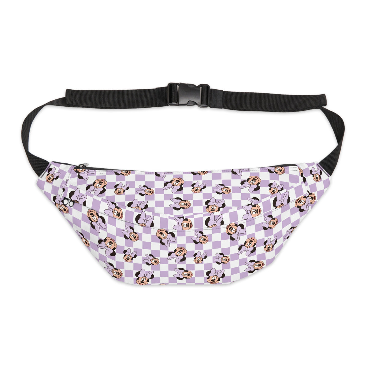Minnie Mouse Inspired Lavender Checkered Large Fanny Pack
