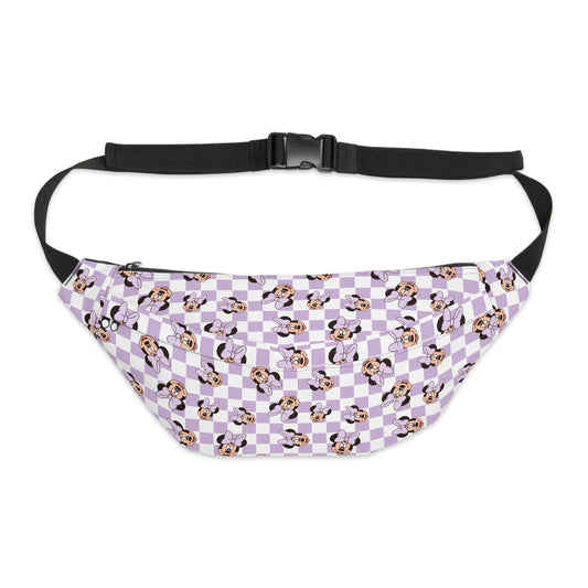 Minnie Mouse Inspired Lavender Checkered Large Fanny Pack