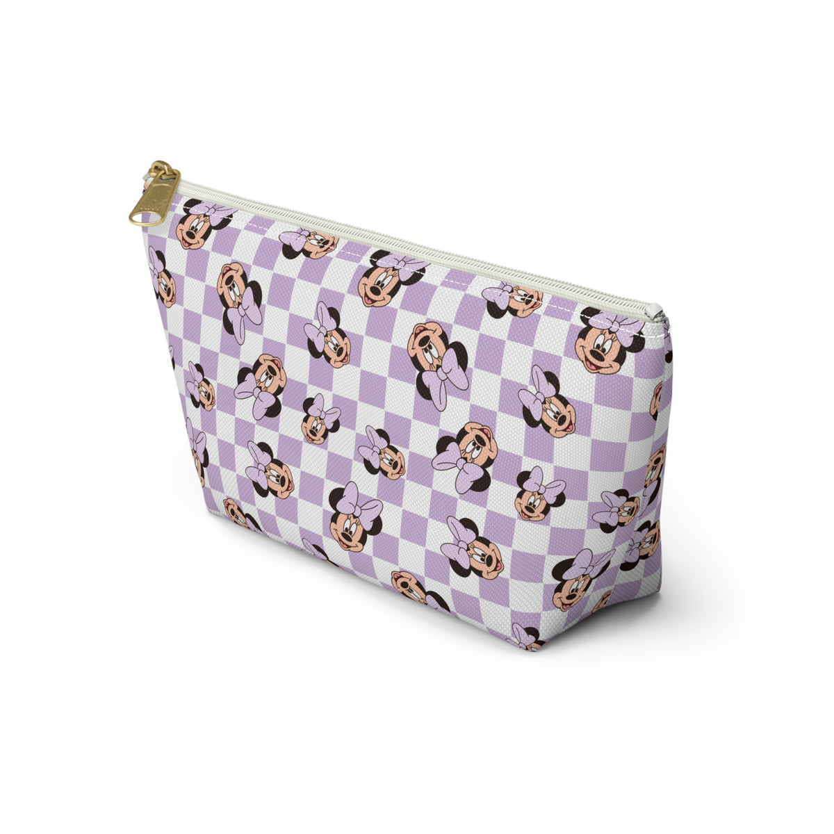 Lavender Minnie Mouse Checkered Accessory Pouch
