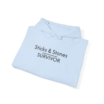 Sticks & Stones Survivor Hooded Sweatshirt - Black Embroidery