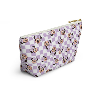 Lavender Minnie Mouse Checkered Accessory Pouch