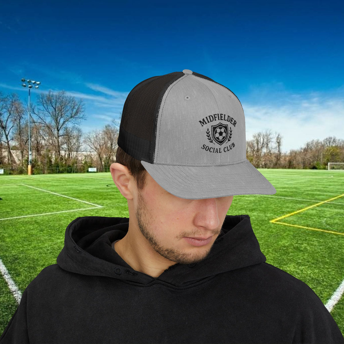Midfielder Social Club w/Black Logo - Snapback Trucker Cap