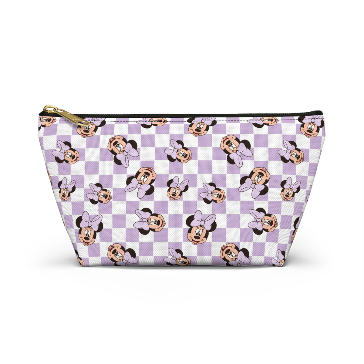 Lavender Minnie Mouse Checkered Accessory Pouch