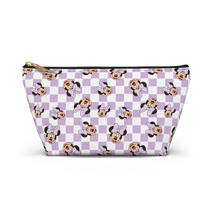 Lavender Minnie Mouse Checkered Accessory Pouch