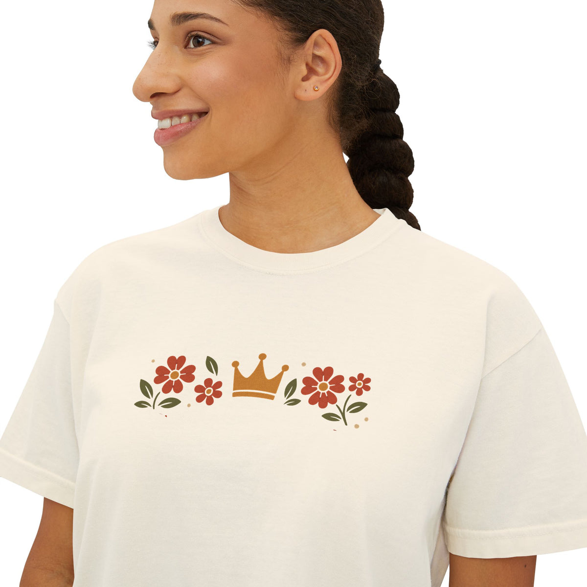 Sidequest Queen Floral - Women's Boxy Tee