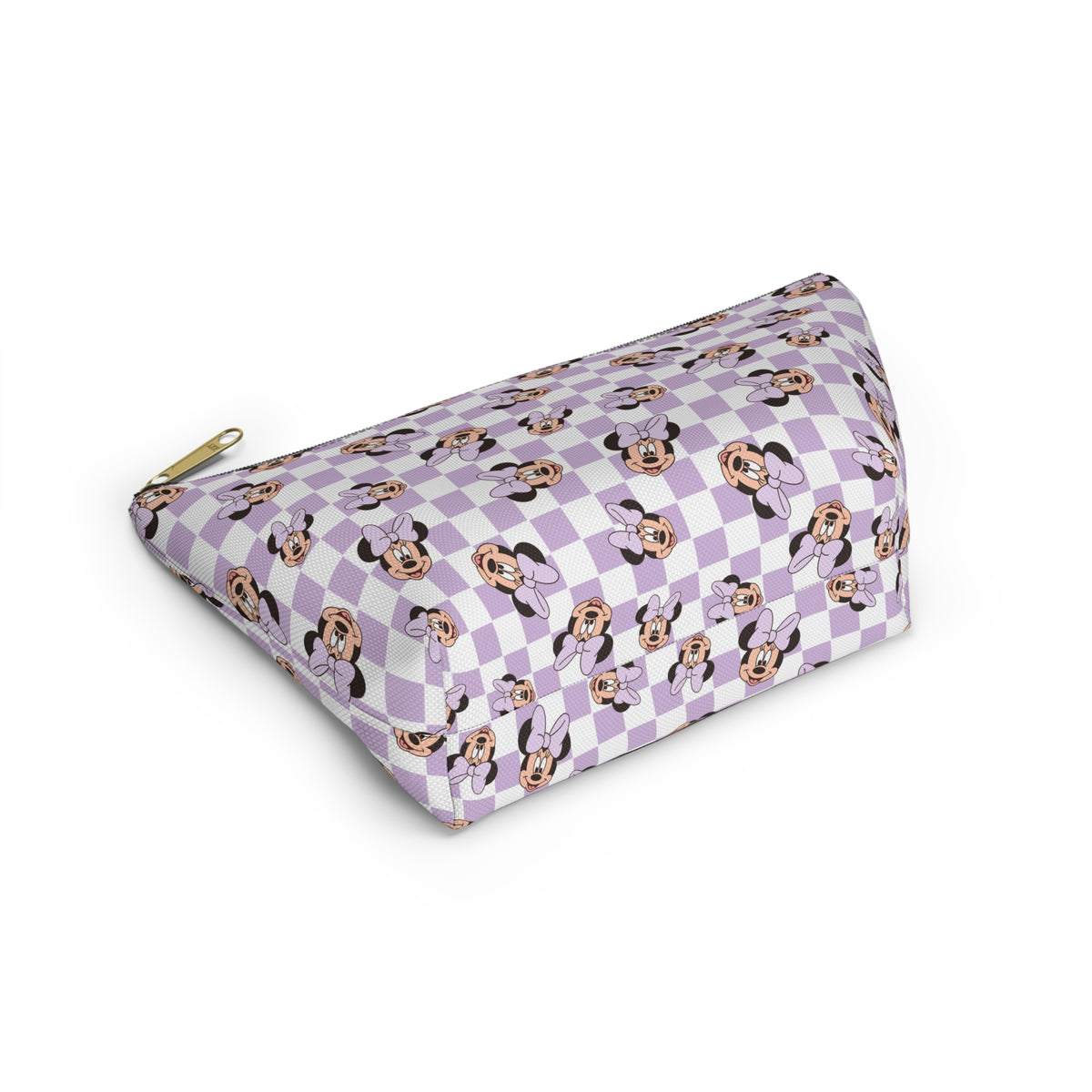 Lavender Minnie Mouse Checkered Accessory Pouch