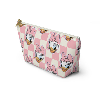 Pink Daisy Duck Checkered Accessory Pouch