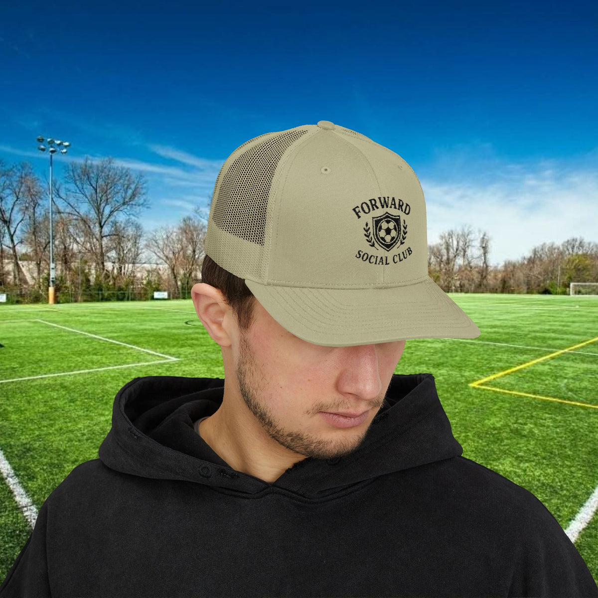 Forward Social Club in Black - Snapback Trucker Cap