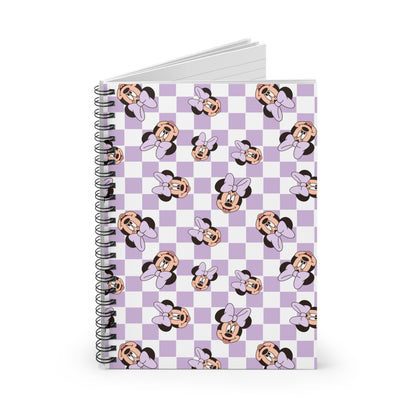 Minnie Mouse Inspired Checkered Spiral Notebook