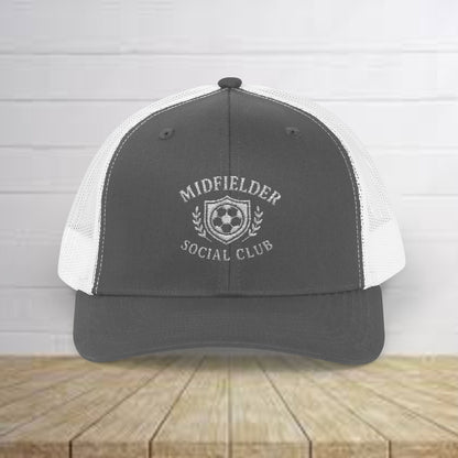 Midfielder Social Club w/White Logo - Snapback Trucker Cap