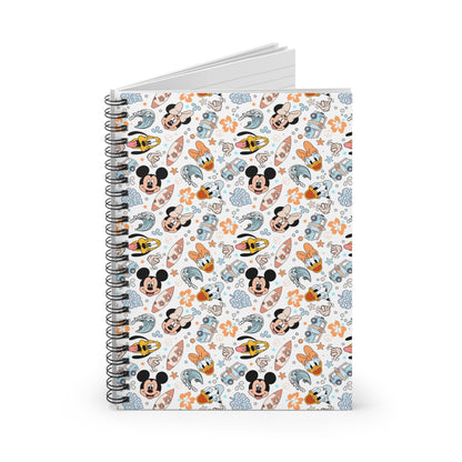 Disney Fab 5 Themed Surf Style Print Spiral Notebook