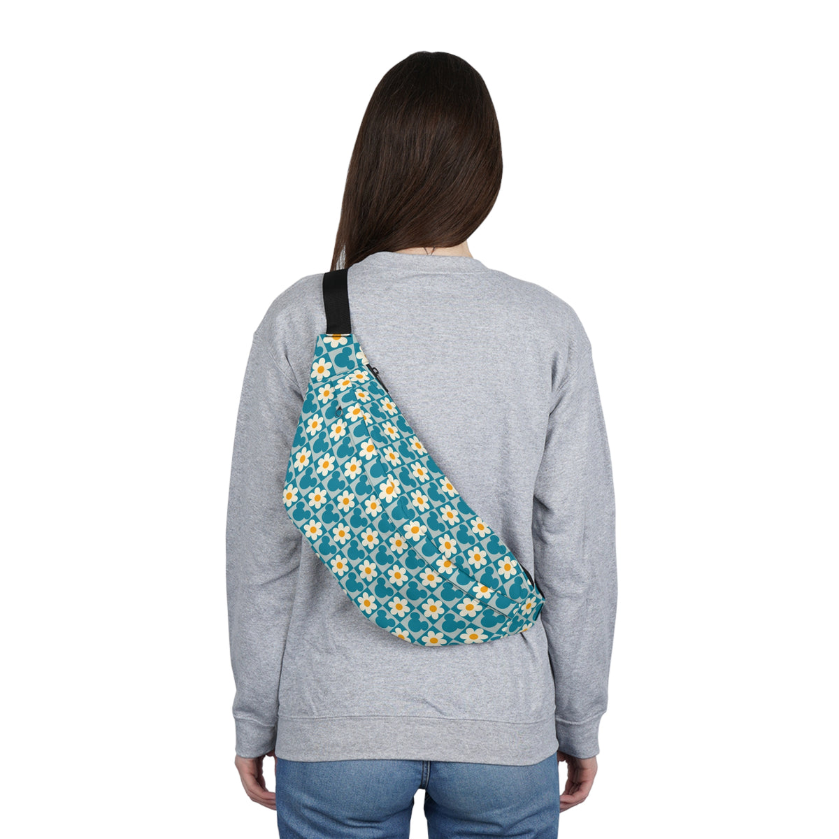 Blue Mickey & Daisy Inspired Checkerboard Large Fanny Pack